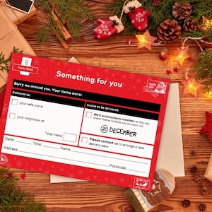 Tarjeta de Papá Noel / Lo sentimos, no pudimos encontrarte / Plantilla editable de Canva / Impresión en casa / Descarga instantánea para una divertida celebración