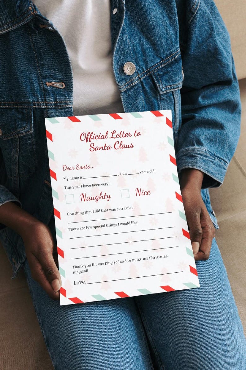 Letter to Santa Canva Template for Kids | Editable Christmas Letter ...
