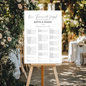 Alphabetical Minimalist Wedding Seating Chart Template | Alphabetical Wedding Seating Chart | Printable Seating Plan | Editable on Canva