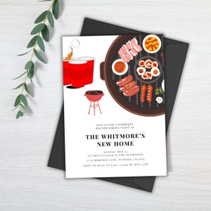 BBQ Housewarming Party Invitation | Housewarming BBQ Printable Invitation | New Home Party | Housewarming Editable Invitation template