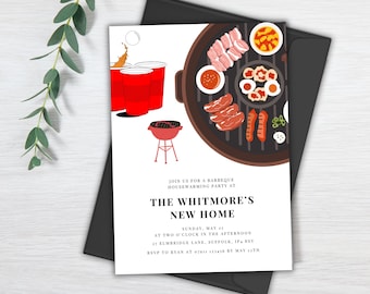 BBQ Housewarming Party Invitation | Housewarming BBQ Printable Invitation | New Home Party | Housewarming Editable Invitation template