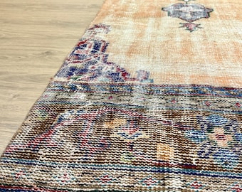 3x10 Antique Runner, Handwoven Runner, Wool Rug, Home Decor, Turkish Runner, Oushak Runner, Hallway Runner, Boho Chic, Pinterest Decor