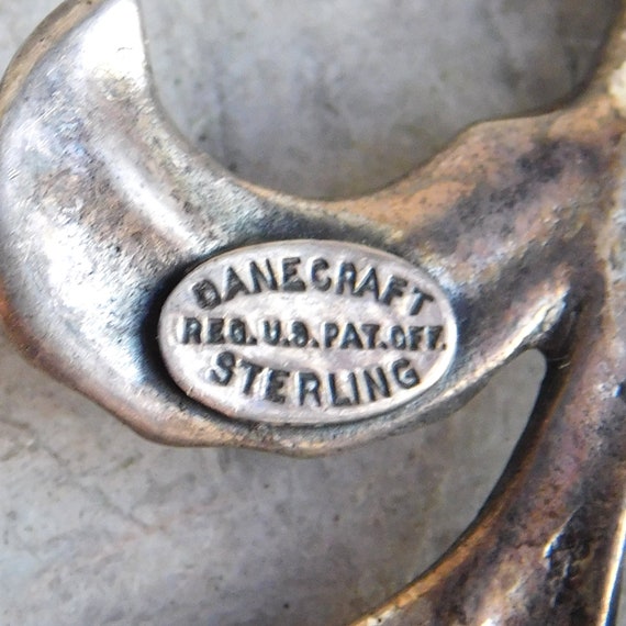Vintage Sterling Silver Danecraft Floral Brooch -… - image 7