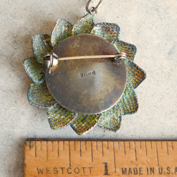 Vintage to Antique Gilded Silver Filigree and Ena… - image 8