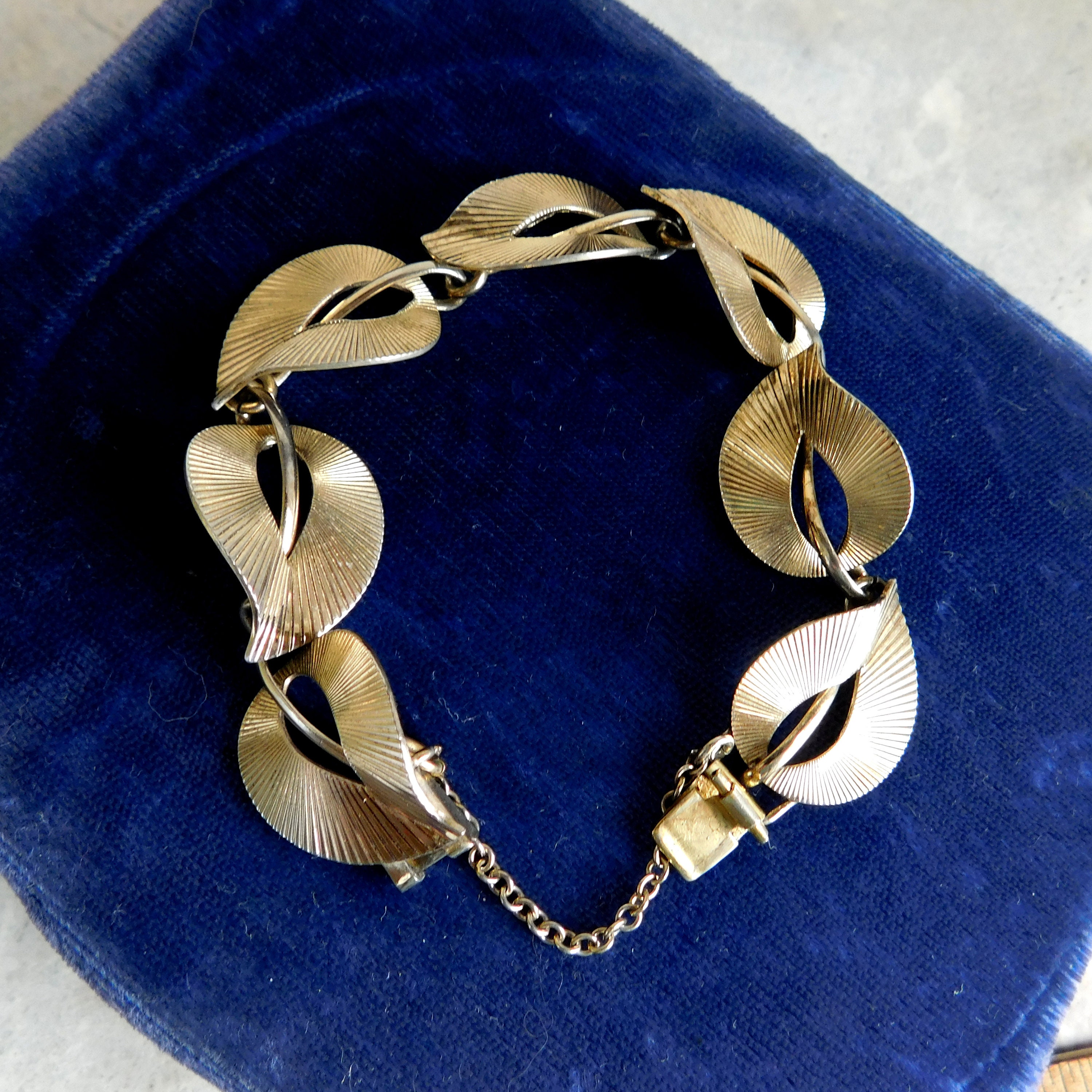 1950s Silver Leaf Bracelet - Etsy
