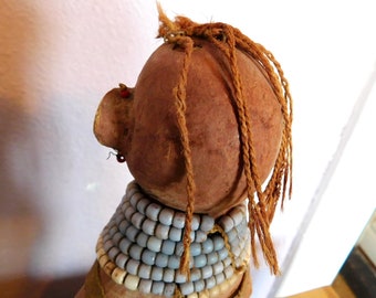 ヴィンテージ 手彫り アフリカ ケニア / トゥルカナ族 女性 母親 人形