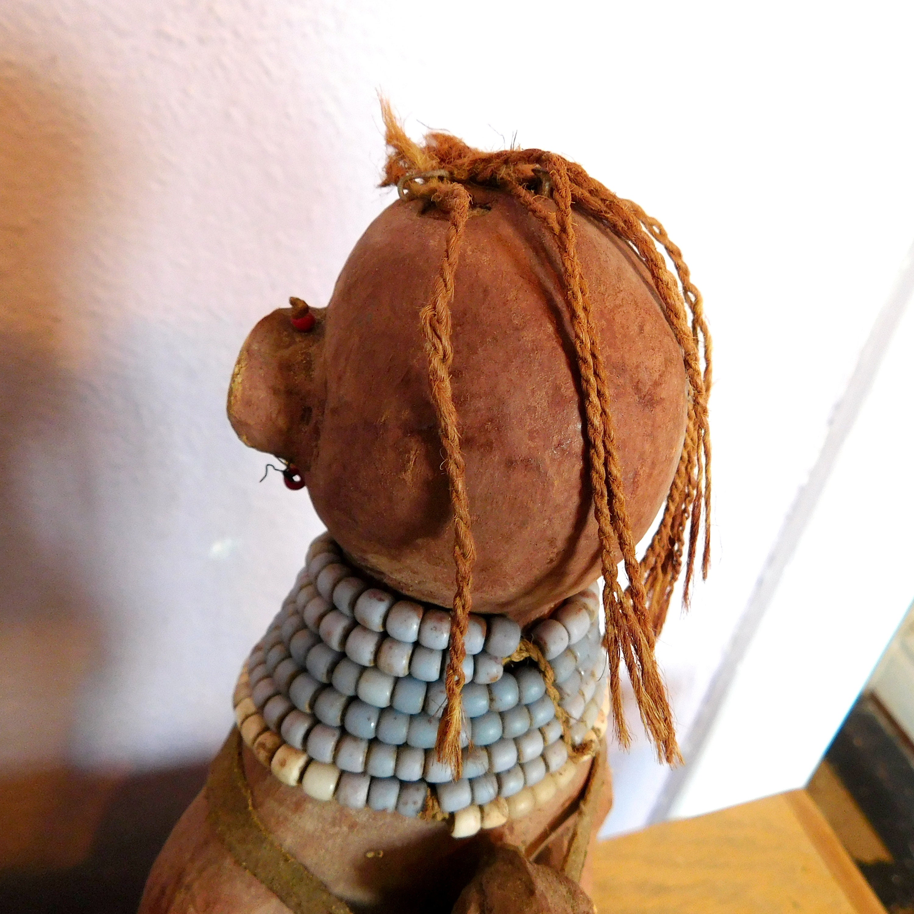 ヴィンテージ 手彫り アフリカ ケニア / トゥルカナ族 女性 母親 人形