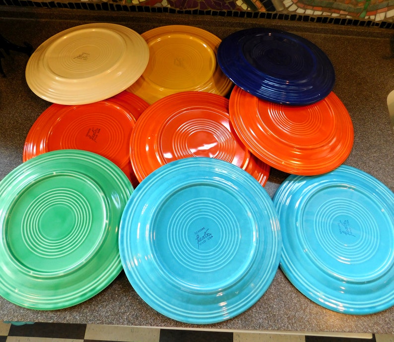 One Vintage OLD Fiestaware Divided Compartment Plate Etsy