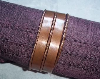 Five Dollar Sale - Vintage Wide Copper Cuff Bracelet