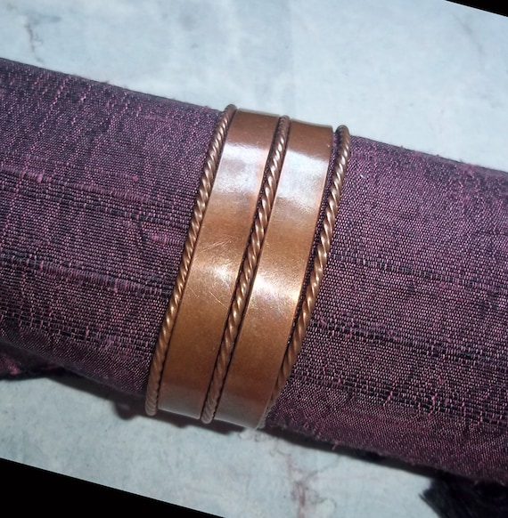 Five Dollar Sale - Vintage Wide Copper Cuff Bracelet