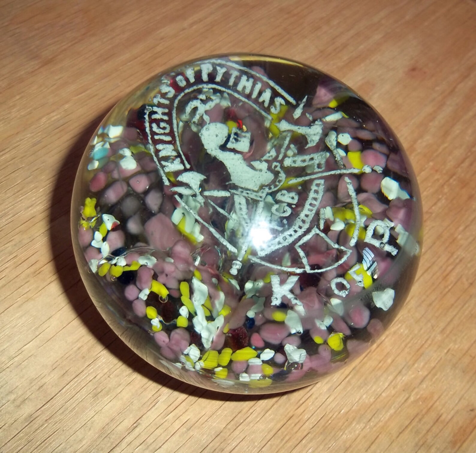 Antique Frit Glass Confetti Paperweight knights of Etsy