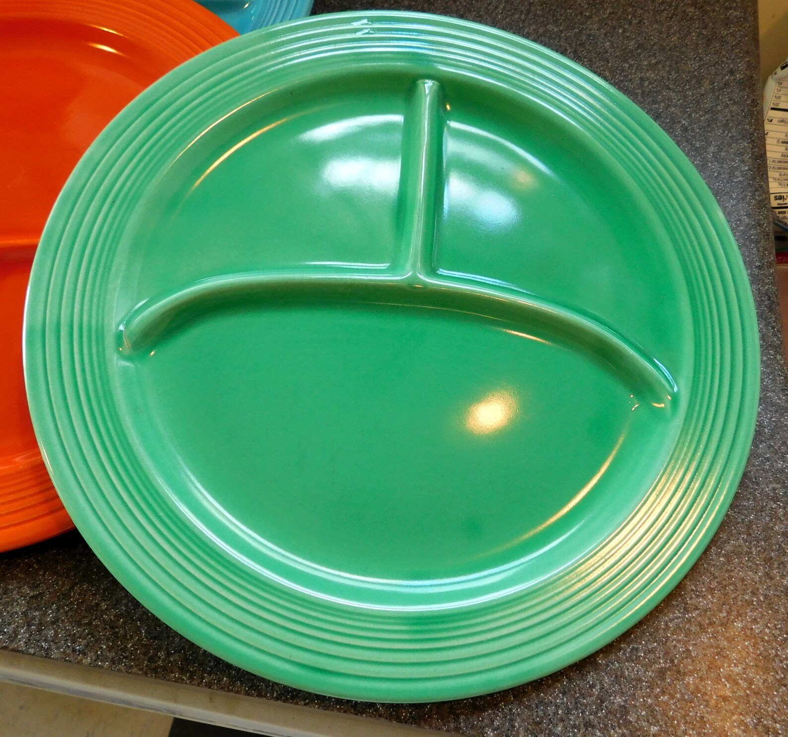 One Vintage OLD Fiestaware Divided Compartment Plate Etsy