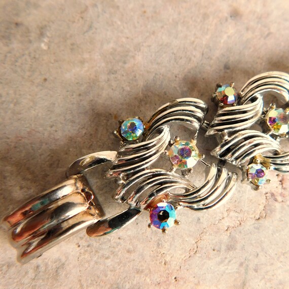 Vintage Coro Pegasus Link Bracelet w/ Aurora Bore… - image 6