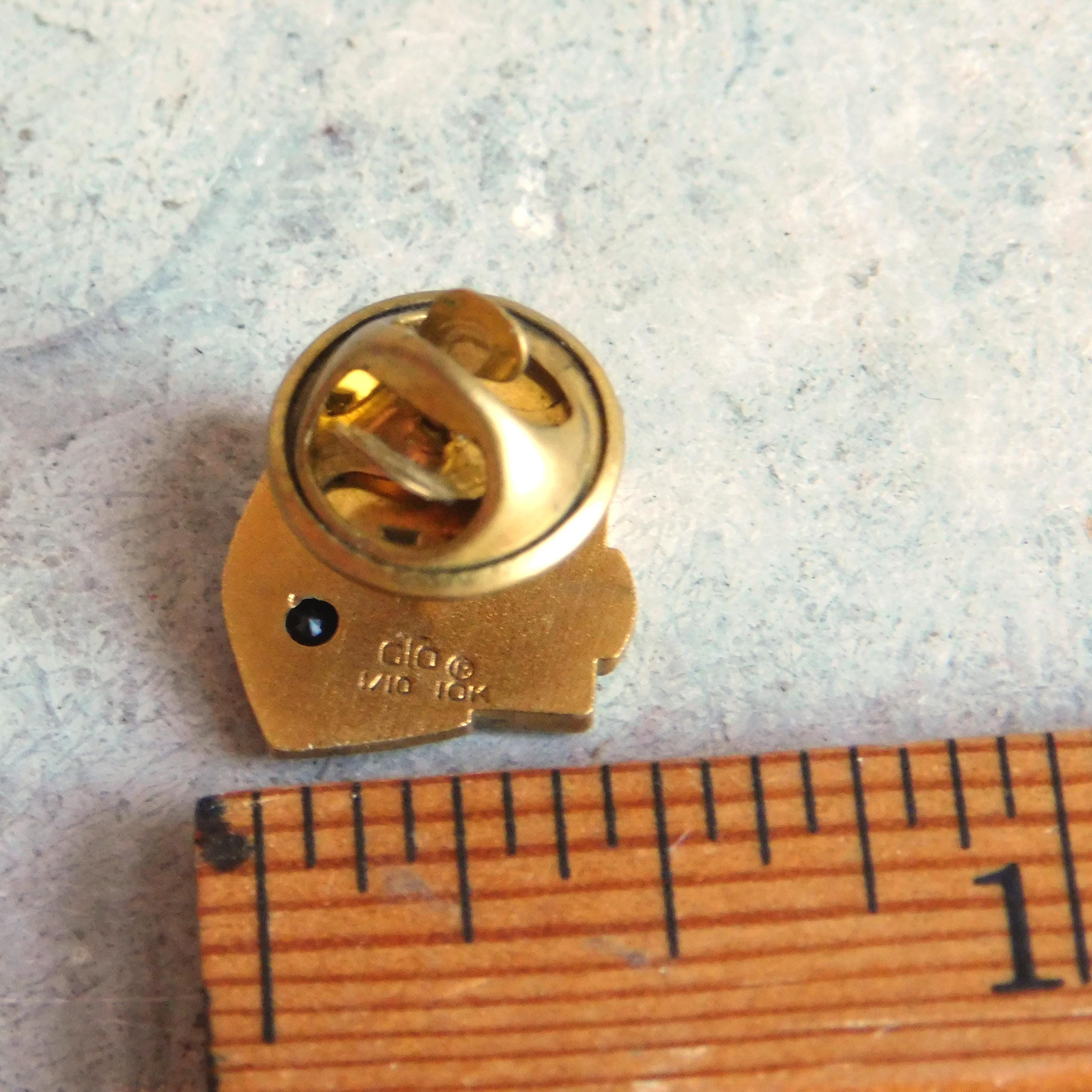 Vintage CTO 10K Gold-filled Utah DOT Lapel Pin W/ 2 Real Sapphires
