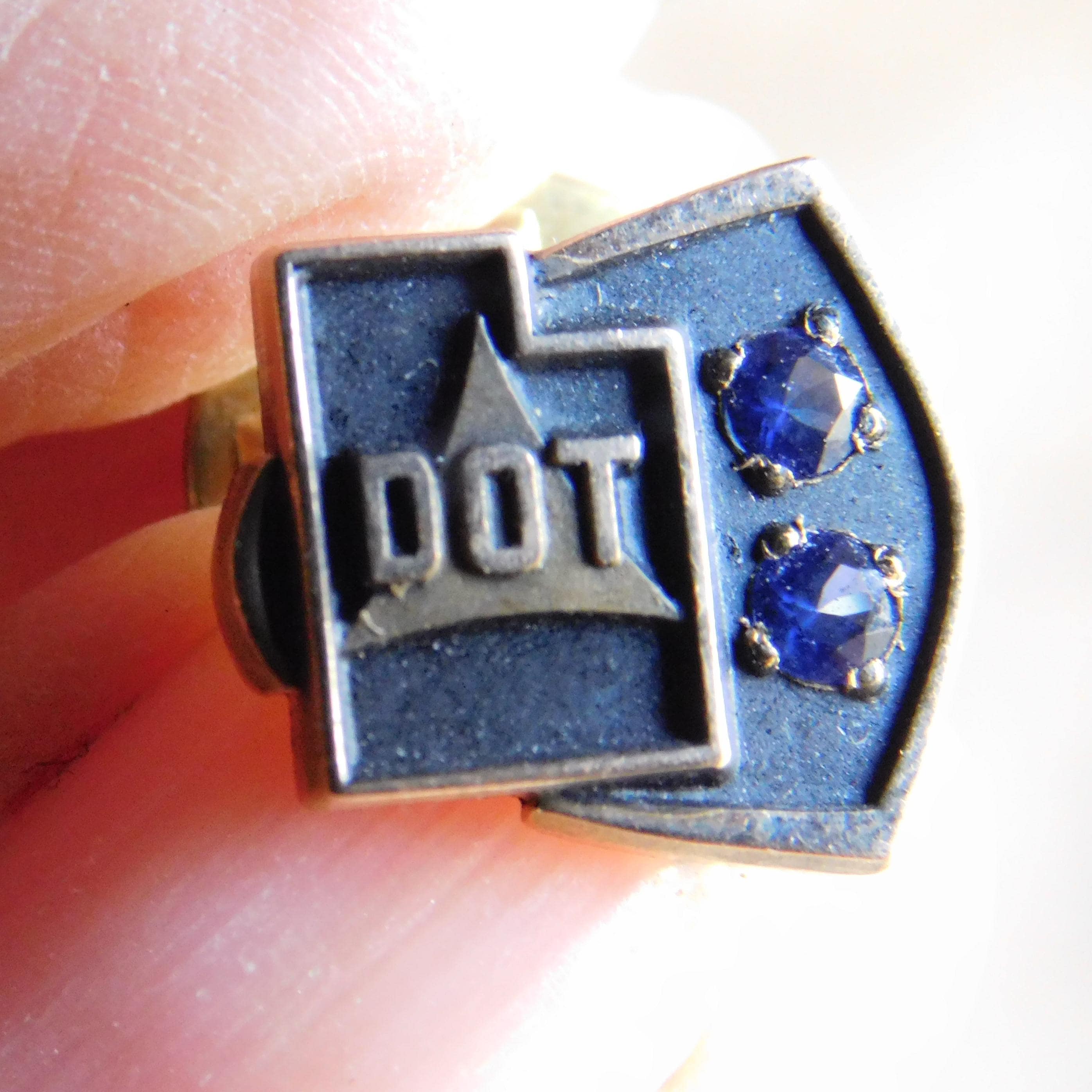 Vintage CTO 10K Gold-filled Utah DOT Lapel Pin W/ 2 Real Sapphires