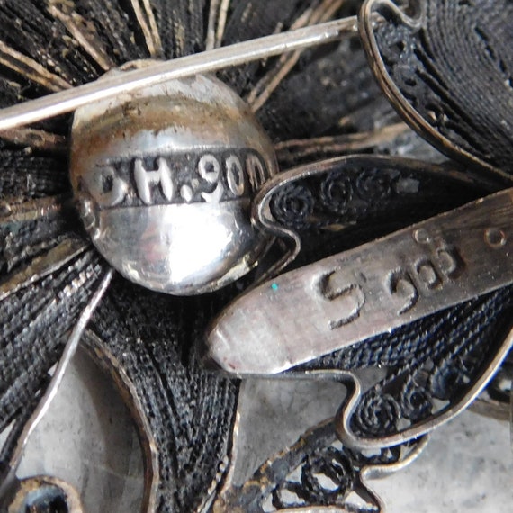 Vintage 900 Silver Cannetille Spun Sterling Silve… - image 9