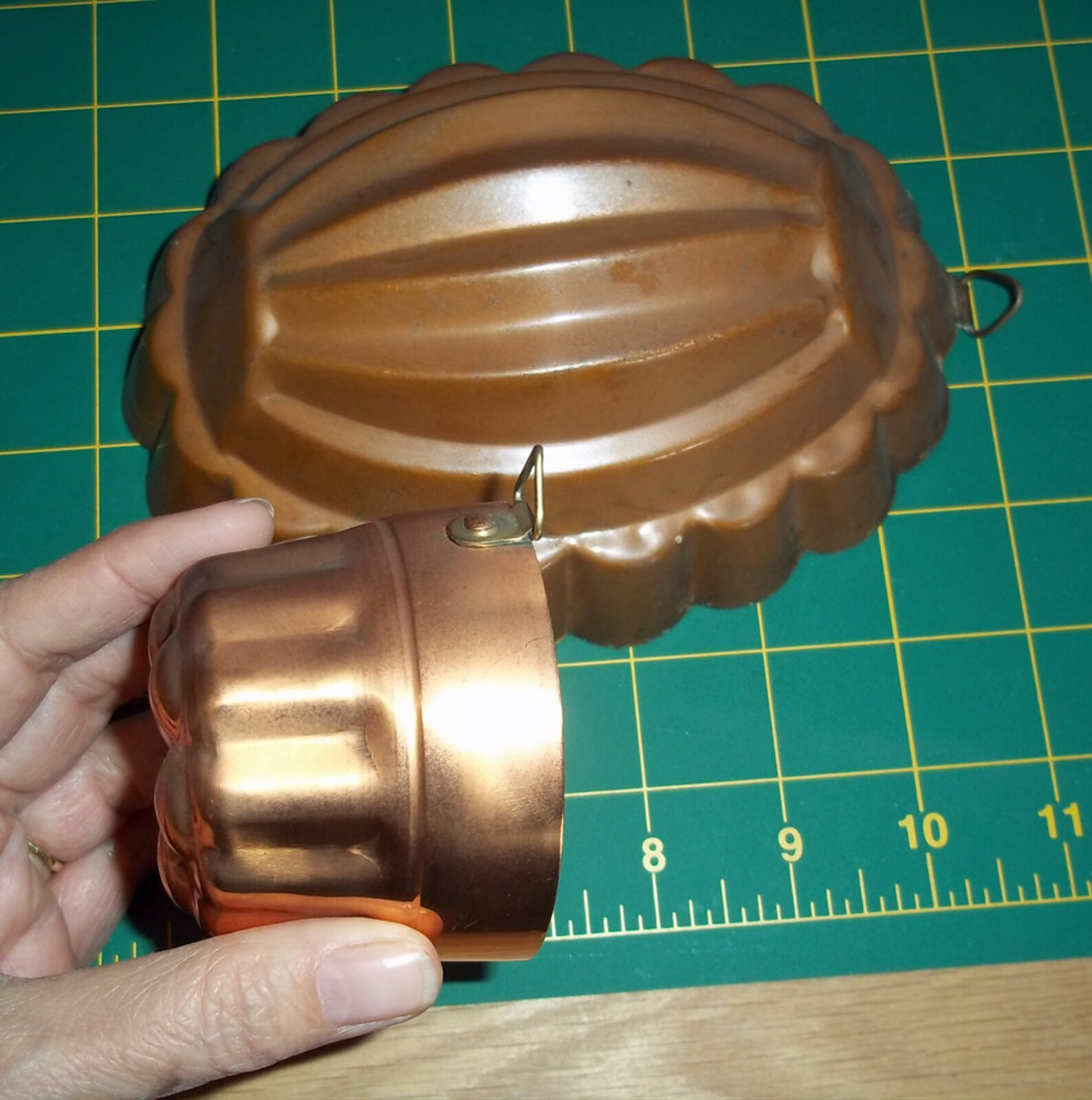 Lot of 2 Vintage Copper Gelatin Molds from Portugal Tin Etsy