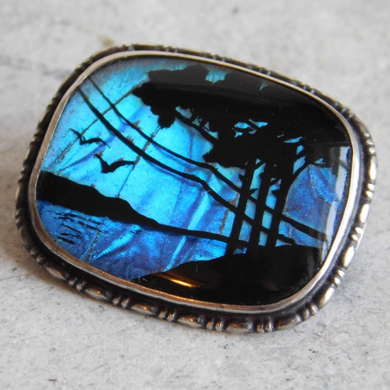 Antique Victorian Morpho Sterling Silver Reverse … - image 1