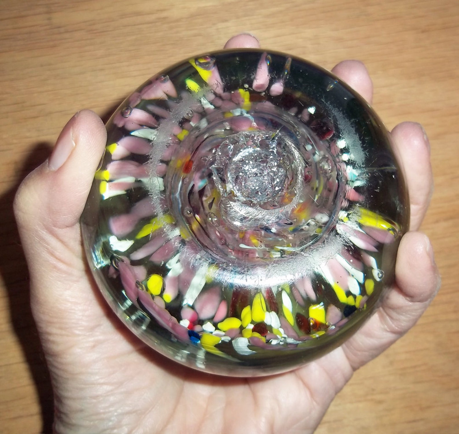 Antique Frit Glass Confetti Paperweight knights of Etsy