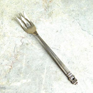 Vintage Sterling Silver Royal Danish Pattern 3-Tine Pickle / Olive Fork - 5 7/8 Inches - Mid Century Modern Circa 1950