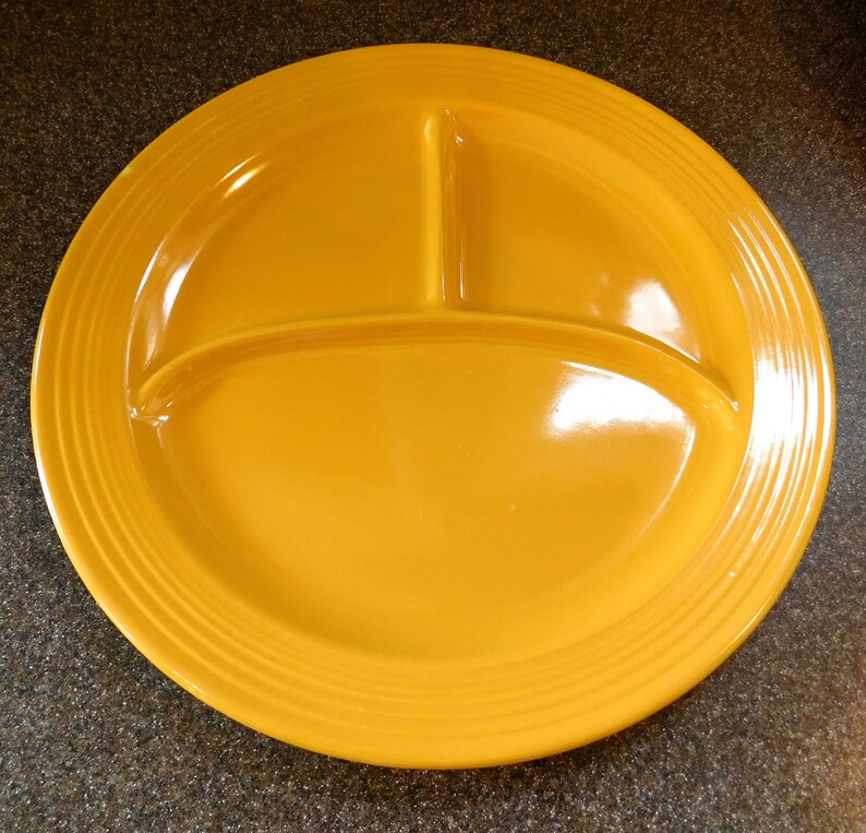 One Vintage OLD Fiestaware Divided Compartment Plate Etsy