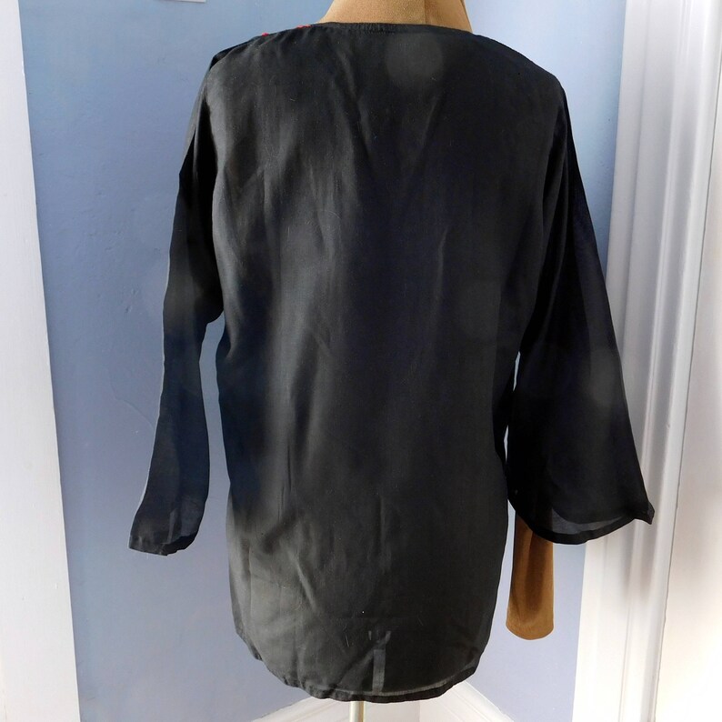 Vintage Handappliqued and Embroidered Gauze Shirt W/ Metal Etsy