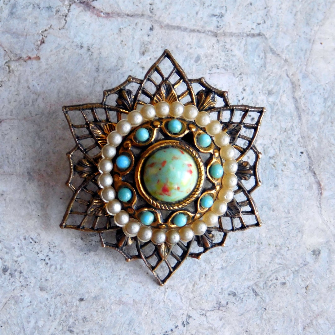 Scarf Clip, Art Nouveau Style, Mid Century Vintage Jewelry - Yahoo Shopping