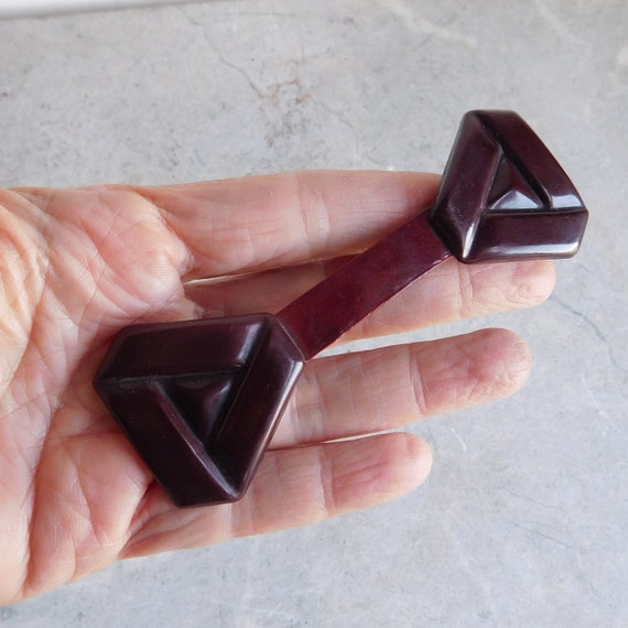 Vintage Pair of Celluloid Brooches - Early Plasti… - image 7