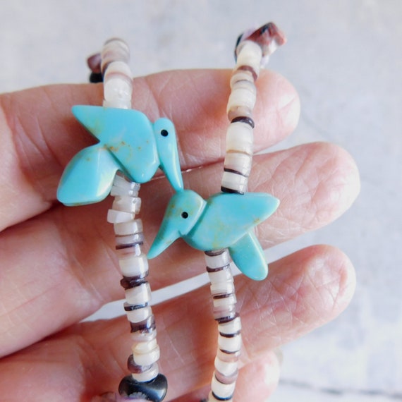 Dolphin And Bird Fetish!! Vintage Native American Zuni Hand Carved Sterling Silver Necklace Dolphin And Bird Fetish!! Vintage Native American Zuni Hand Carved Sterling Silver Necklace