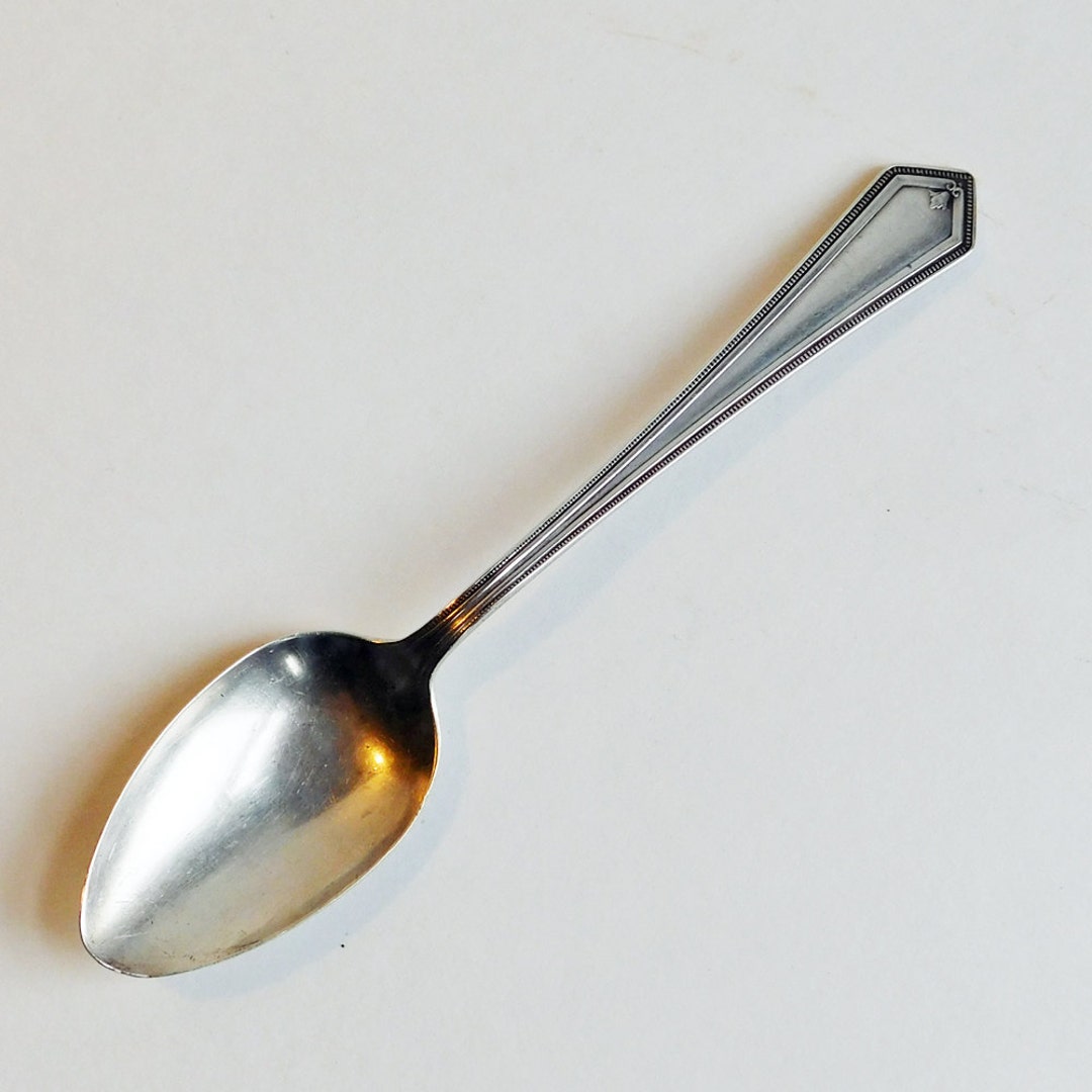 One Alvin Sterling Silver Teaspoon Richmond Pattern 1929 Art Deco Style