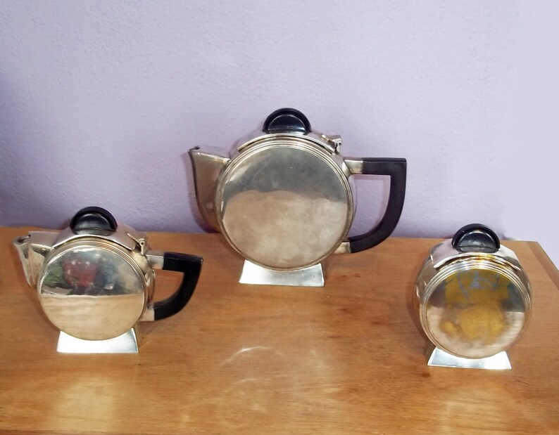 Vintage Art Deco Christofle Silver Plate Tea Set Inspired by Etsy