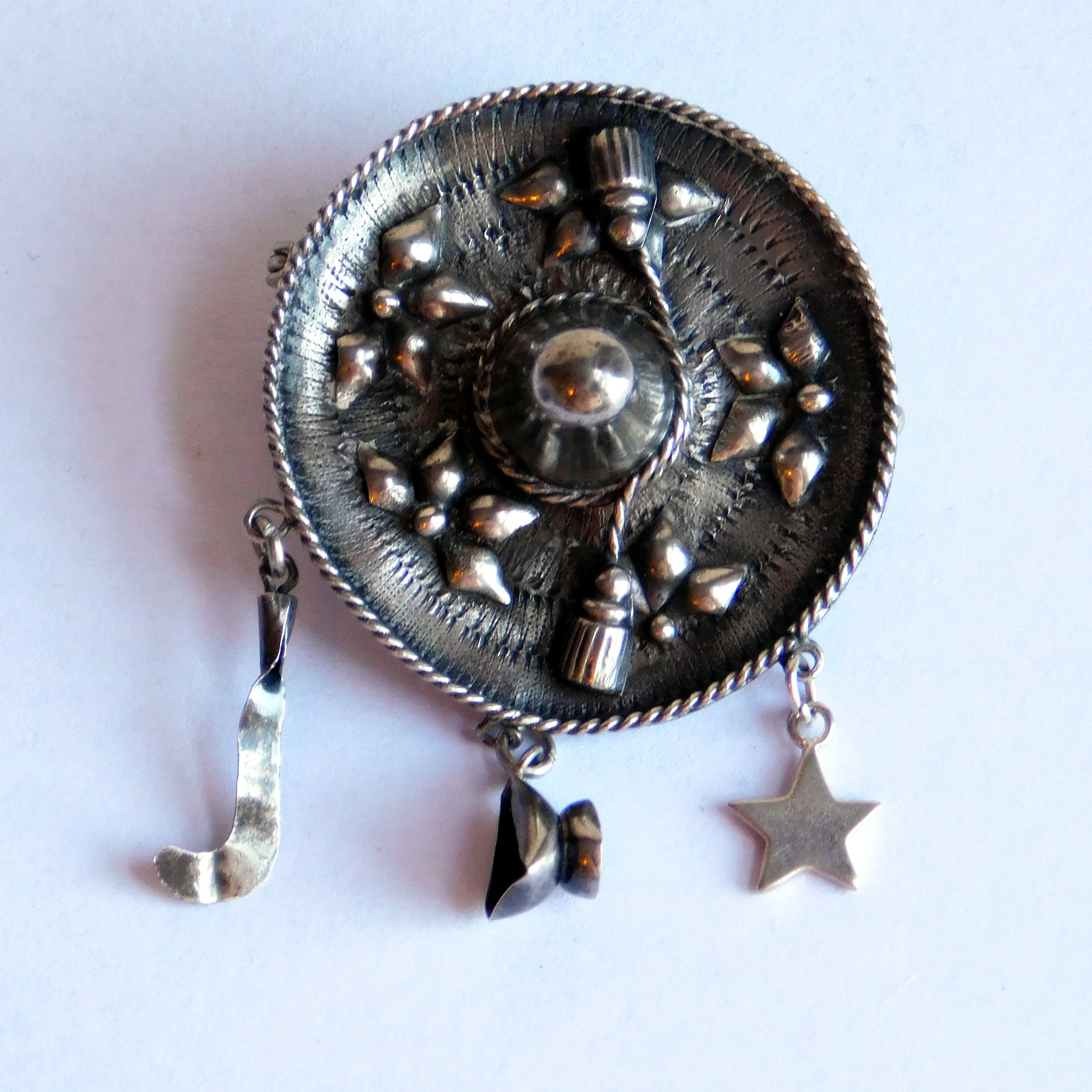 アクセサリー antique vintage old silver mexico indian Vintage Sterling Silver Mexico Signed Native American