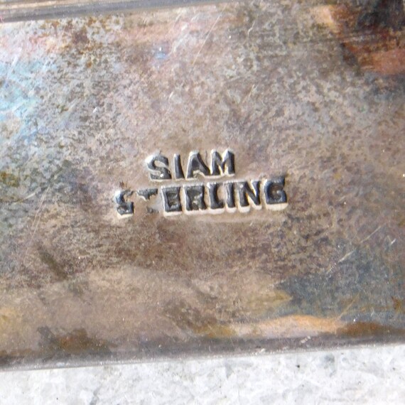 Vintage Sterling Niello Siam Silver Brooch - Mid-… - image 6
