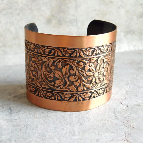 Vintage Coppercraft Guild Solid Copper Wide Cuff … - image 2