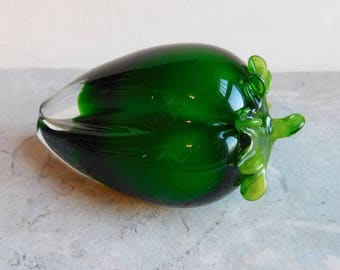 Vintage Vetro Artistico Veneziano Murano Glass Pepper - Venetian Glass Fruit / Vegetable - Hand Blown Art Glass - Bell Pepper Case Glass