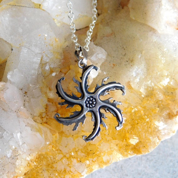 Chaîne En Argent Massif Style Manchette Starburst Milieu Du Siècle - Vintage, Neuve
