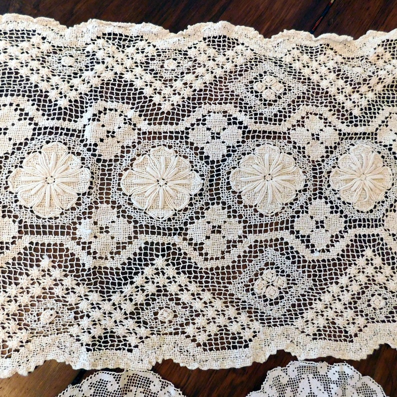 Lot Handmade Lace Doily Lot Table Runner 2 Large and 11 Etsy