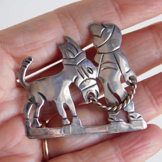 Vintage Taxco Mexican Sterling Silver Figural Bro… - image 3