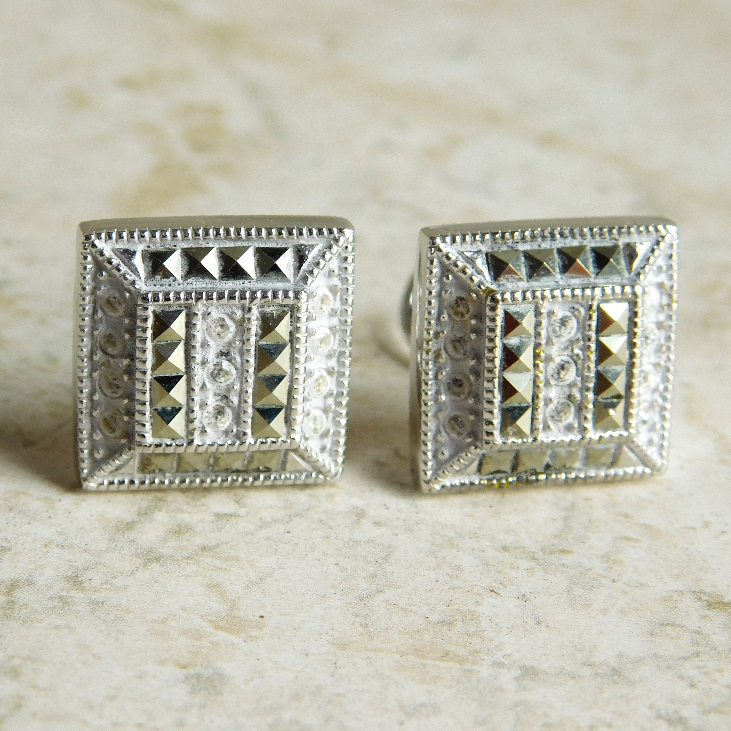 Vintage Judith Jack Sterling Silver, Rhinestone and