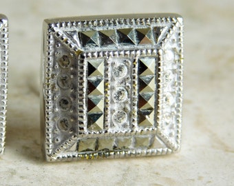 Vintage Judith Jack Sterling Silver, Rhinestone and
