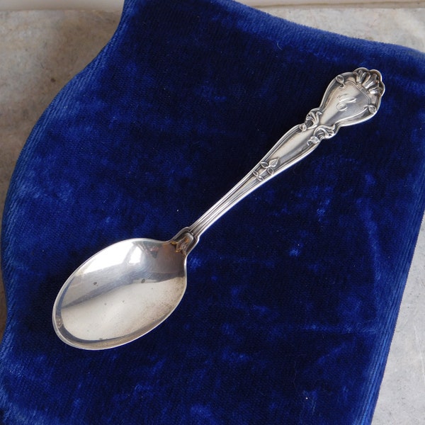 Gorham Antique Sterling Silver Teaspoon, Portland Pattern - 1904 Edwardian Era Pattern w/ Bellflowers - Monogrammed "C" - 5.25" Spoon