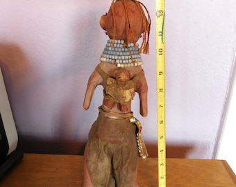 ヴィンテージ 手彫り アフリカ ケニア / トゥルカナ族 女性 母親 人形