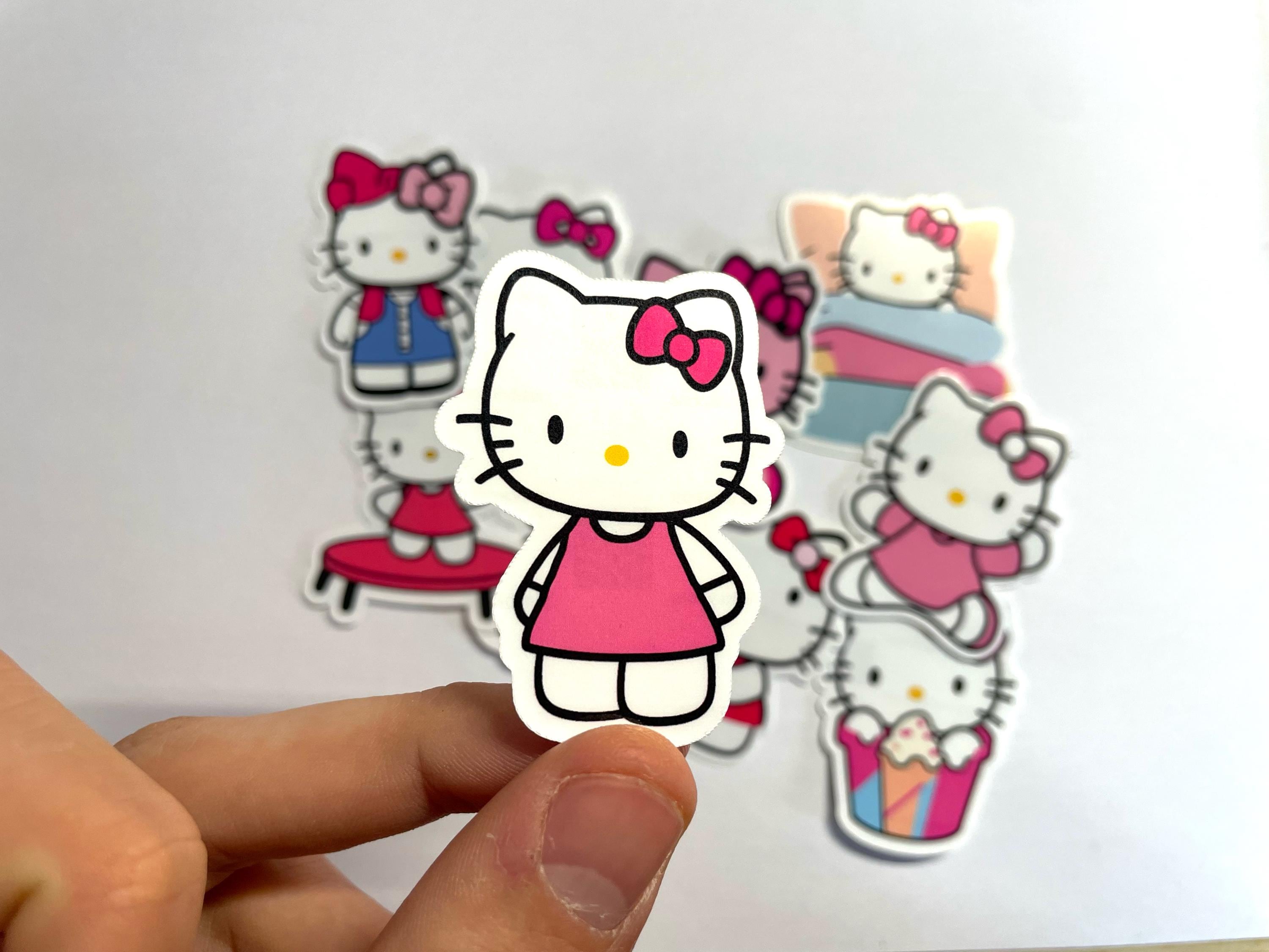 HELLO KITTY Sticker Set | 10 Cute Glossy Vinyl Stickers | Waterproof ...