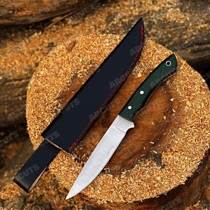 Custom Handmade Fillet Knife & Sheath - Groomsmen Fathers Day Gift for Dad Men Boyfriend - Fishing Camping Hiking - Hunting Knife
