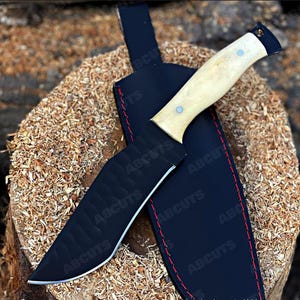 Handcrafted Custom Hunting Knife - Unique Gift for Him - Anniversary, Fathers Day, Dad, Hunter, Deer Hunting Gift