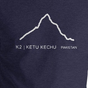 K2 - Cordillera- Camiseta de hombre y mujer, Pakistán, Outline, HImalayas