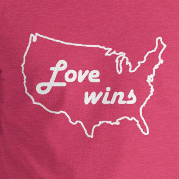 Love Wins! United States - Men's and Women's T-shirt, Gay Pride, Marriage Equality, US