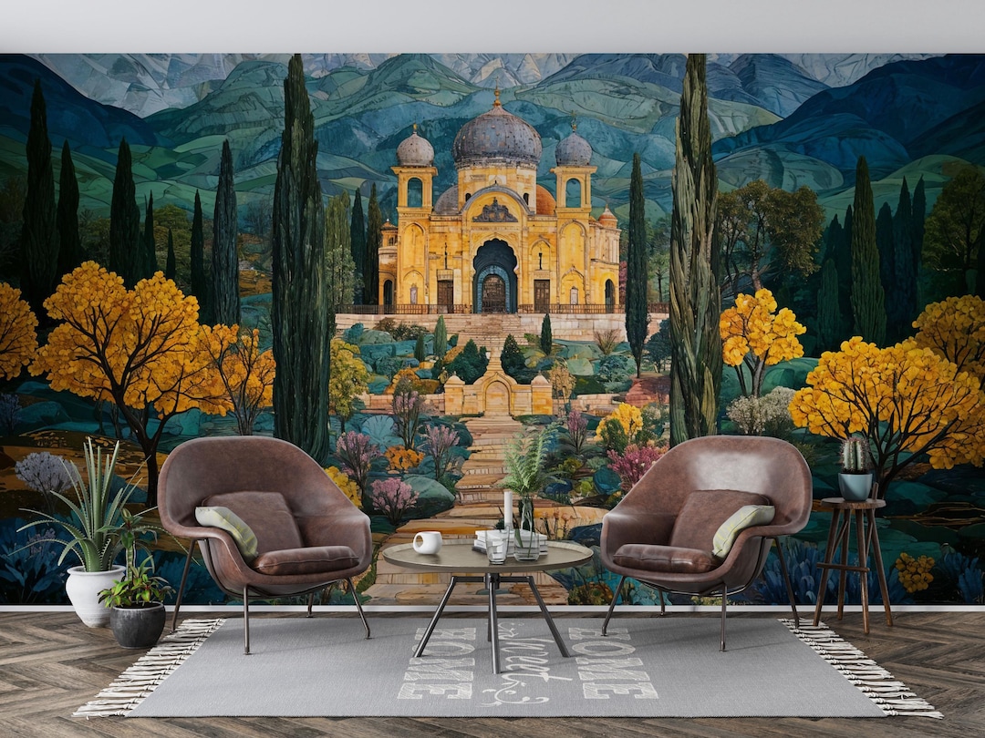 Jaipur Wallpaper Mural: Mughal Garden, Peel & Stick or Traditional - Etsy