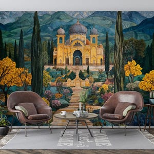 Jaipur Wallpaper Mural: Mughal Garden, Peel & Stick or Traditional