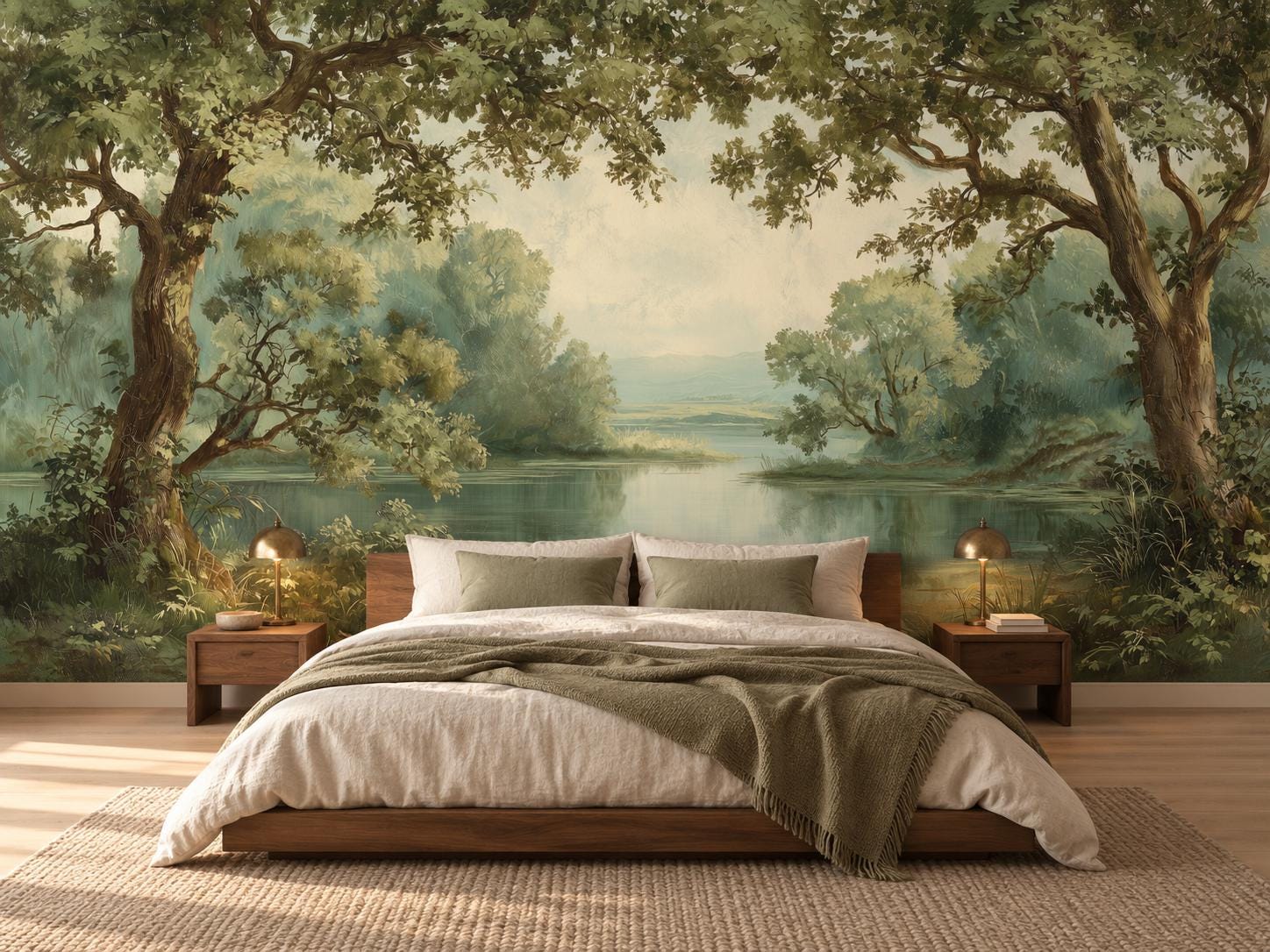 Vintage Landscape Tree Mural - Etsy